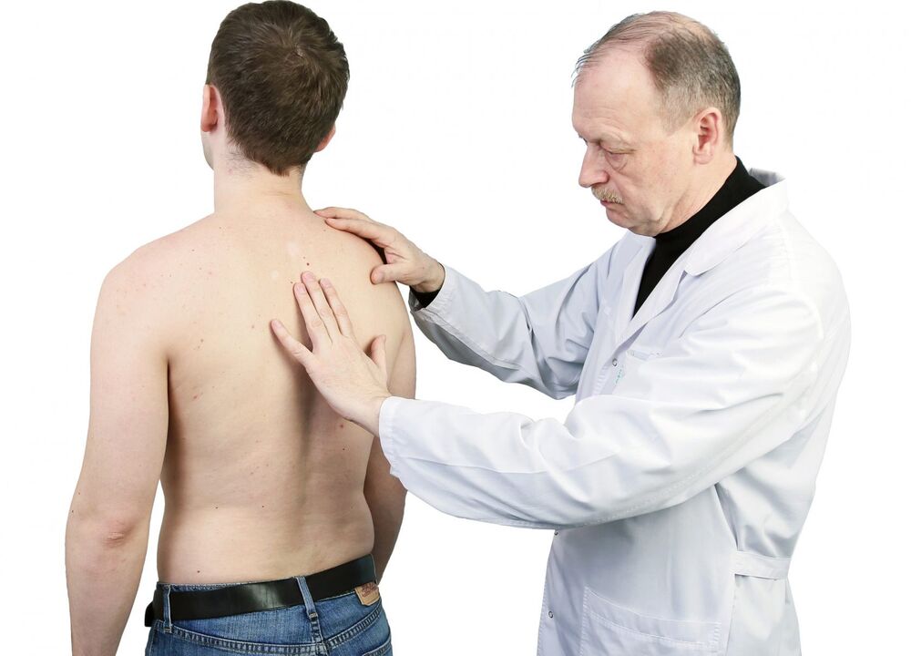 Diagnóza osteochondrózy zahŕňa lekárske vyšetrenie chrbtice